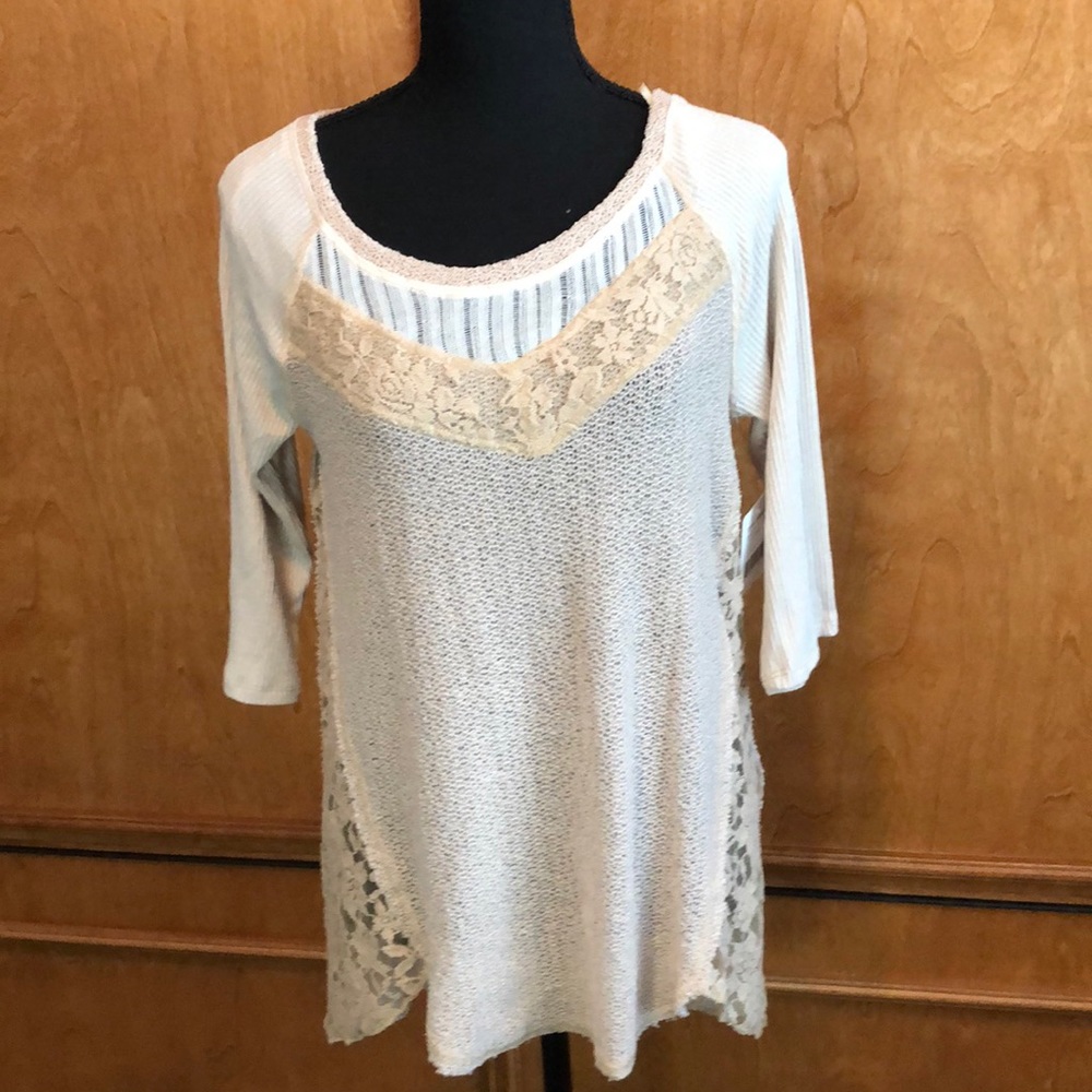 Free People Sweater Top Quarter Length Sleeve - Picture 2 of 6